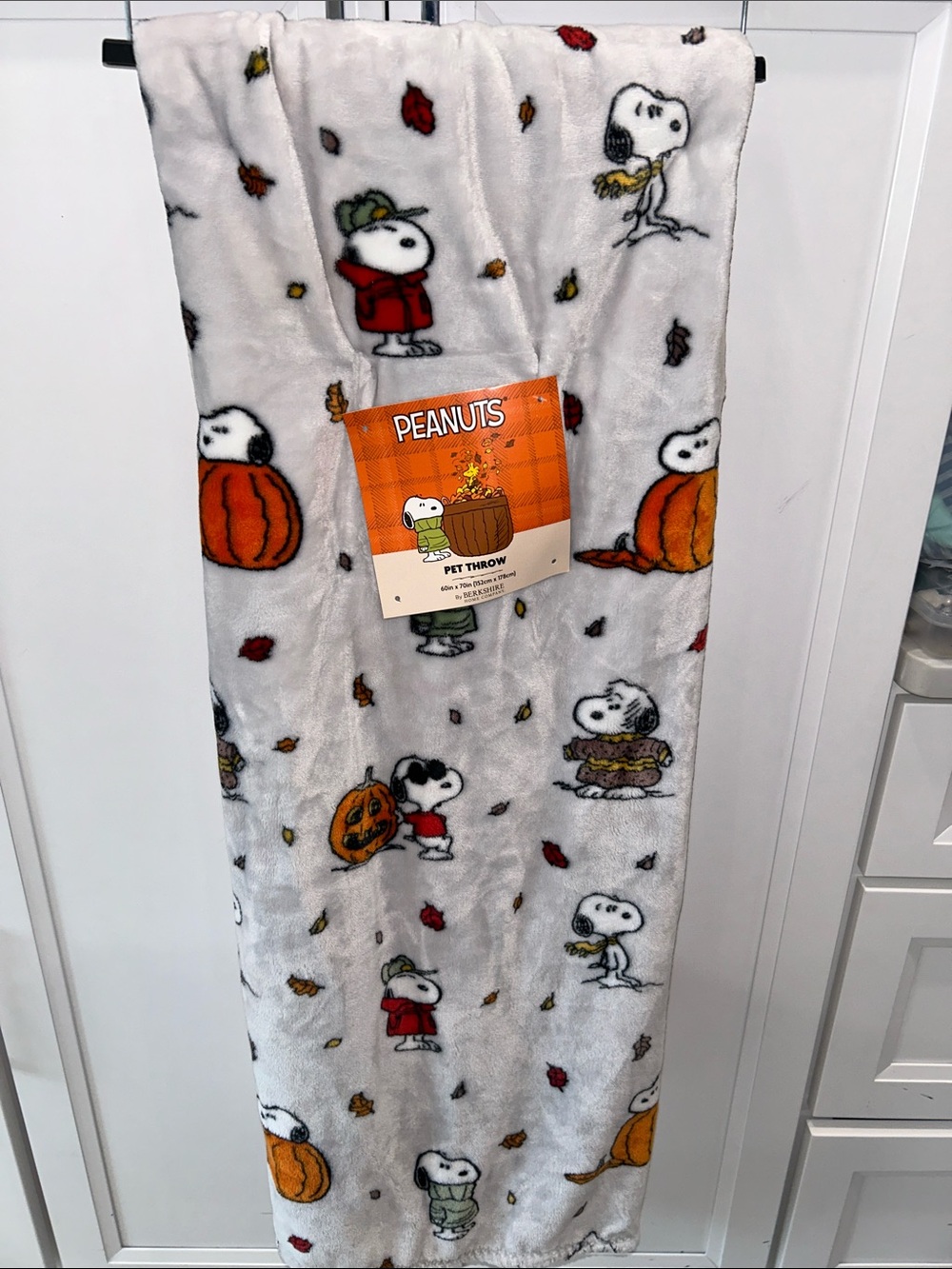 Berkshire Peanuts Snoopy Fall Autumn Sweater Weather Throw Blanket